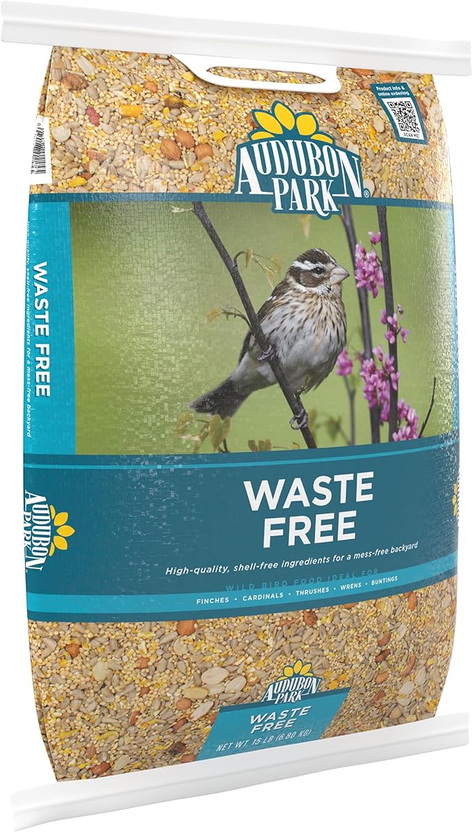 Audubon Park Waste Free Wild Bird Seed, No Mess Bird Food for Outside Feeders, 15-lb. Bag-PawvioPets