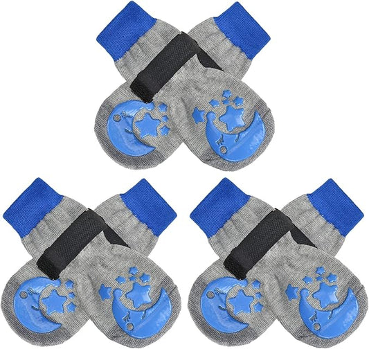 BEAUTYZOO Anti-Slip Dog Socks,Dog Shoes for Hot/Cold Pavement,Paw Protectors with Grips 3 Pairs for Puppy Small Medium Large Senior Old Dogs,Dog Socks to Prevent Licking and Hardwood Floor Protection-PawvioPets