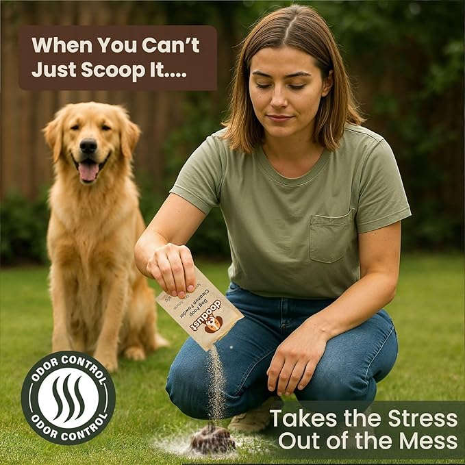 Doodust Dog Poop Clean Up Powder, Poop Hardener & Yard Cleaner, Biodegradable, Pet-Safe, Stops Odor and Makes Pickup Easy-PawvioPets