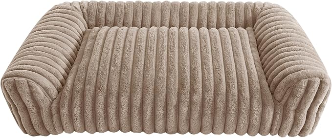Arlee Saddle Sofa Memory Foam Pet Bed, Comfortable & Washable, Ideal for Dogs and Puppies, Extra Comfort, Couch Design, Crate & Kennel Furniture, Pet Supplies & Essentials, Tan, Large-PawvioPets