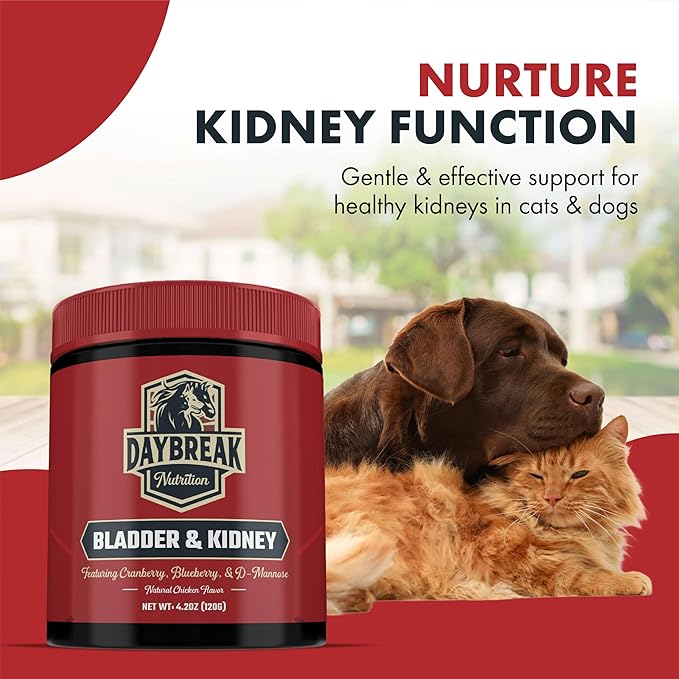 Bladder and Kidney Relief for Dogs & Cats by Daybreak Nutrition | Powder Cranberry Supplement for Dogs and Cat for UTI Treatment & Urinary Support | Dog & Cat Urinary Tract Infection Remedy Supplement-PawvioPets