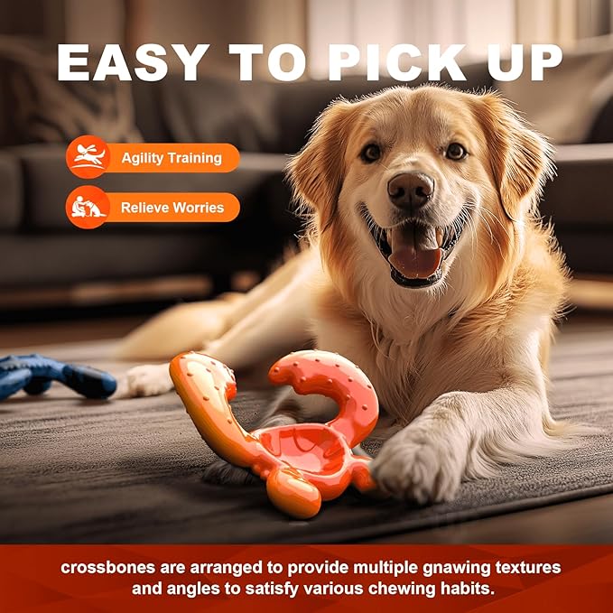 Dog Chew Toy for Aggressive Chewers – Durable Nylon Material, Tough Interactive Dog Toy for Large and Medium Dogs, Perfect for Teeth Cleaning and Gum Health, Christmas Birthday Gifts for Dogs-PawvioPets