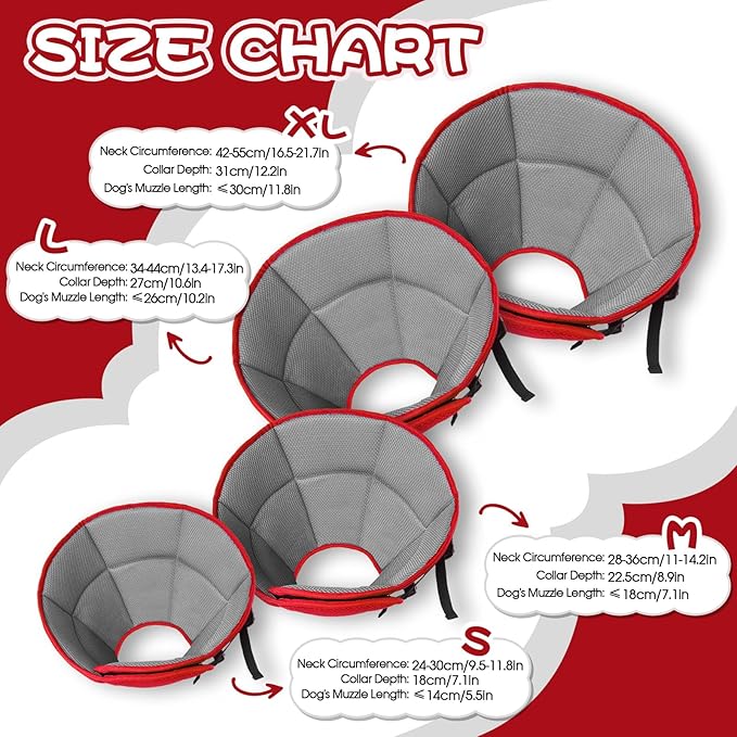 Dog Cone for Large Dogs After Surgery, Soft Dog Cone Collar for Dogs to Stop Licking, Adjustable Comfy E-Collar Alternative Lightweight Post-Surgery Recovery Elizabethan Collar for Pet-PawvioPets
