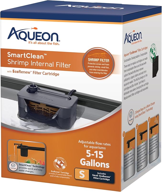 Aqueon QuietFlow Internal Filter with SmartClean Technology Shrimp, Small-PawvioPets