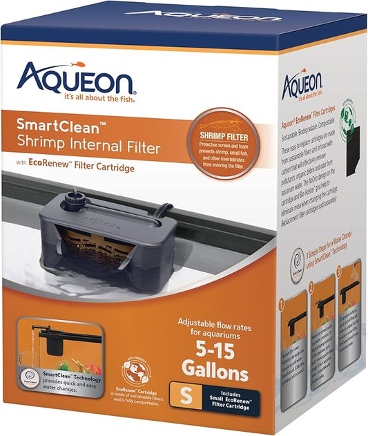 Aqueon QuietFlow Internal Filter with SmartClean Technology Shrimp, Small-PawvioPets