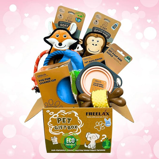 Durable Dog Chew Toys Gift Box – Eco-Friendly Teething Toys for Aggressive Chewers, Plush & Squeaky Toys, Toothbrush, Ideal Gift Basket for Medium & Large Dogs-PawvioPets