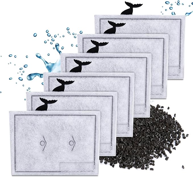6 Packs Small Filters Cartridges Compatible with Aqueon Small Filter Carbon Filter Cartridge Compatible with Aqueon QuietFlow E Internal Power Filter 10 and 1/2.5/5 Gallon Minibow Aquarium Filters-PawvioPets