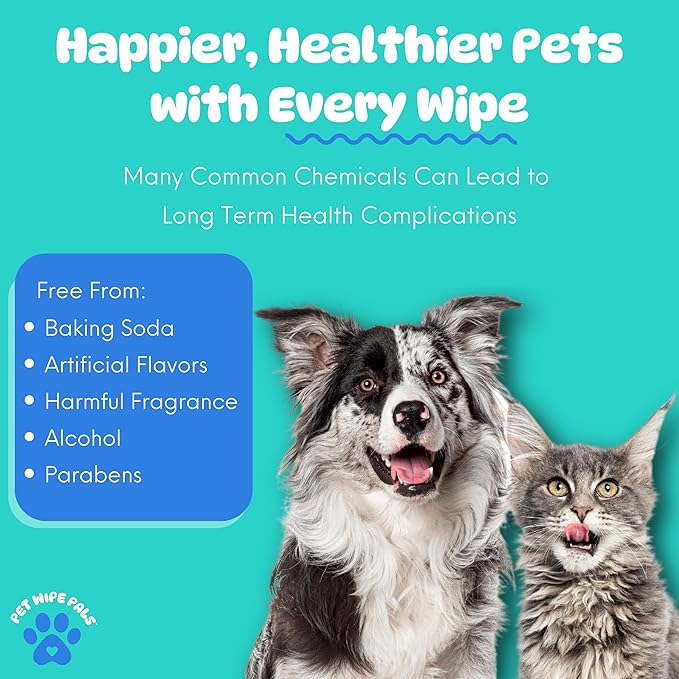 All-in-1 Dog Teeth Cleaning Wipes | Enzymatic Whitening + Premium Scrubbing Beads | No Mess, Pet Dental Wipes & Finger Tooth Brushing Kit | Plant-Based Dental Care for Cats & Dogs (60 Count)-PawvioPets