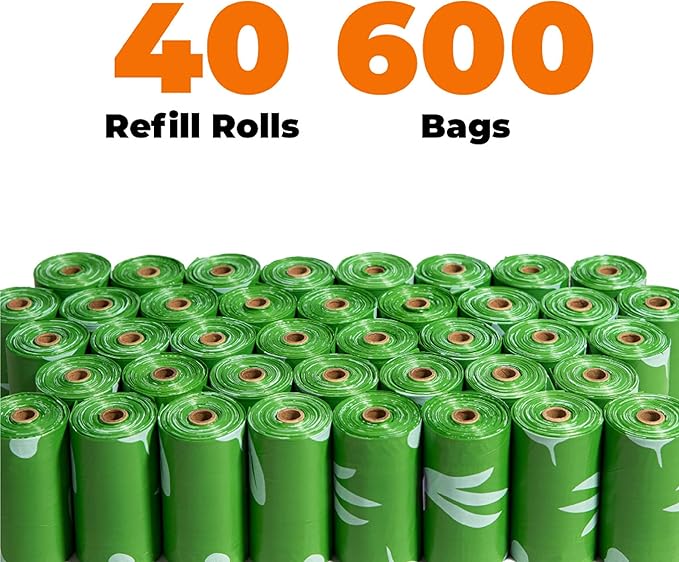 Best Pet Supplies Poop Bags for Dogs, 50% Post-Consumer Recycled Content dog waste bags on rolls, fits all poop bag holders for leashes - 600 Count, Green, Lavender Scented-PawvioPets