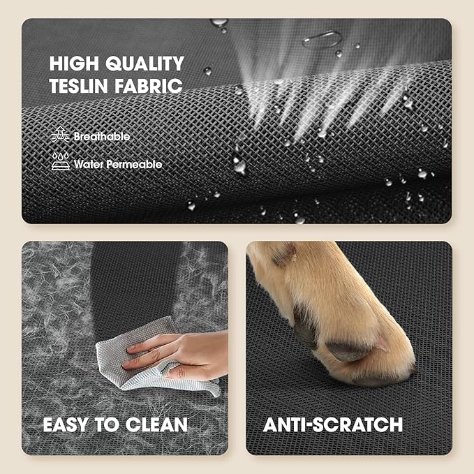 Elevated Dog Bed, Raised Outdoor Dog Bed for Large Sized Dog, Portable Cooling Pet Cot with Breathable & Washable Mesh, Indoor & Outdoor Pet Hammock with Skid-Resistant Feet.-PawvioPets