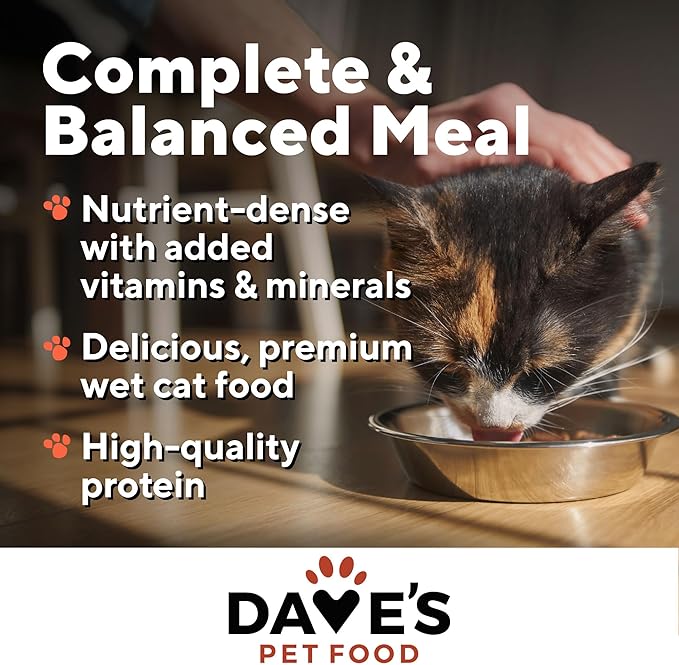 Dave's Pet Food Grain Free Wet Cat Food (Tuna & Chicken Dinner in Gravy), Naturally Healthy Canned, Added Vitamins & Minerals, Wheat & Wheat Gluten-Free, 13 oz (12 Pack)-PawvioPets