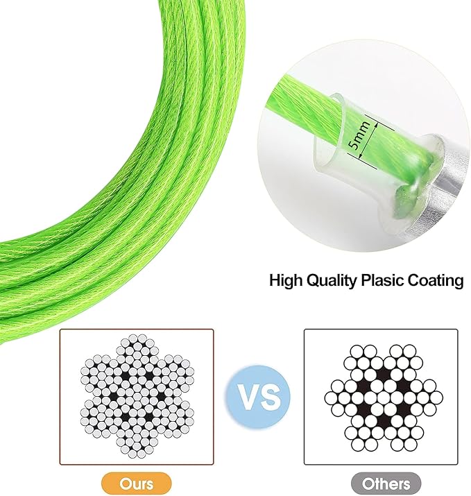 Dog Tie Out Cable for Outside,50FT Heavy Duty Dog Leash&Chains with Swivel Hook,Small-Large Dogs Runner Cable for Dogs Up to 250lbs, Long Lead Line for Yard Outdoor and Camping (250lbs 50FT, Green)-PawvioPets