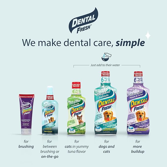 Dental Fresh Water Additive for Dogs, Original Formula, 32oz – Dog Breath Freshener and Dog Teeth Cleaning for Dog Dental Care– Add to Water-PawvioPets