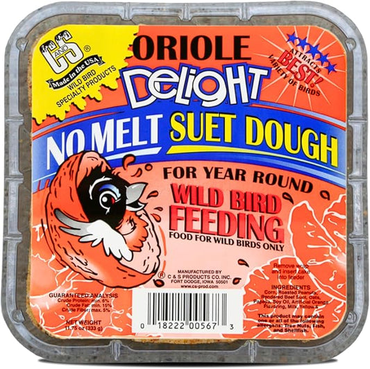 C&S Oriole Delight No Melt Suet Dough 11.75 Ounces 8 Pack-PawvioPets