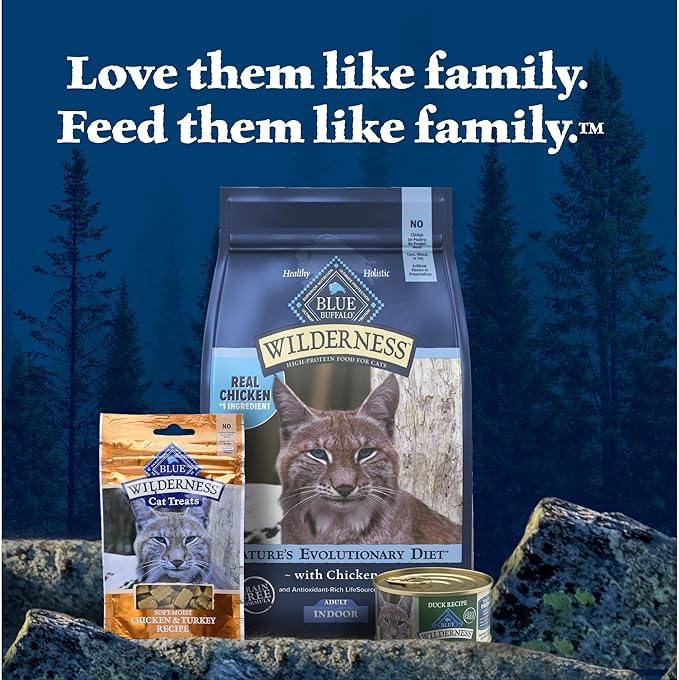 Blue Buffalo Wilderness Natural High-Protein Grain-Free Wet Food for Adult Cats, Duck Paté, 3-oz. Cans, 24 Count-PawvioPets