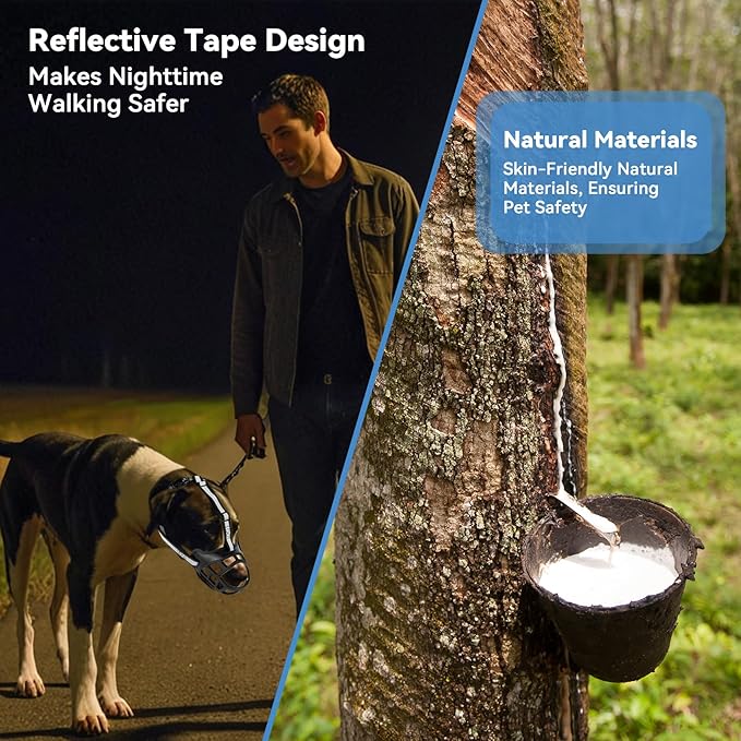 Dog Muzzle for Large Dogs, Breathable Basket Muzzles for Small, Medium and X-Large Aggressive Dog, Allows Panting Drinking, Suitable for Grooming Trimming Training (1, Blacks)-PawvioPets