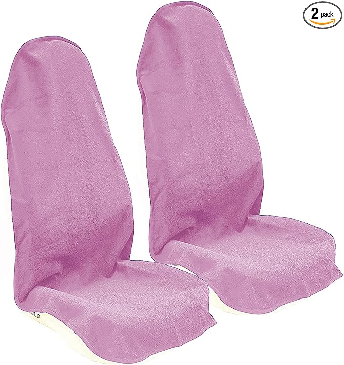 Car Seat Cover Protector Front Seats,for Gym Workout,Running,Swimming,Beach and Hiking,Waterproof Sweat Towel Bucket Seat Covers for Cars SUV Trucks (Pink, 2Pcs)-PawvioPets