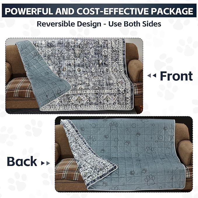 Extra Large Washable Pee Pads for Dogs (72"x72"), Upgrade Reusable Puppy Pads with Non-Slip Rug Pad, Super Thickening Absorbent Leakproof Dog Traning Pads Whelping Pad for Dogs, Doggie-PawvioPets