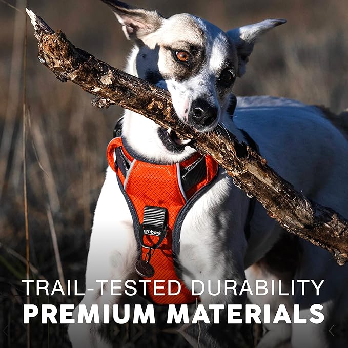 Embark Adventure Dog Harness, Reflective Trim XL Dog Harness for Extra Large Dogs No Pull - Military Grade Nylon, 2 Leash Clips & Gel Lined Handle.-PawvioPets