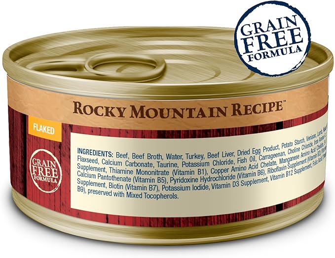 Blue Buffalo Wilderness Rocky Mountain Recipe Flaked Wet Cat Food, Chicken-Free & Grain-Free Recipe, Made with Natural Ingredients, Red Meat in Tasty Gravy, 5.5-oz. Cans (24 Count)-PawvioPets