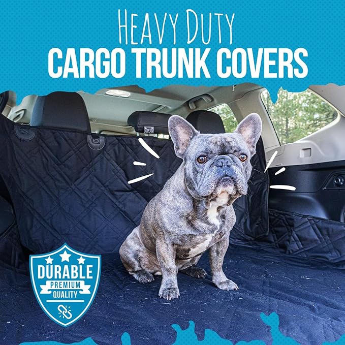 Bulldogology Cargo Liner for SUV - Heavy Duty Pet Trunk Liner Cargo Cover - Waterproof Cargo Cover for Dogs Hair, Muddy Paws - Protector Cargo Mats for Back of SUV (X-Large, Black)-PawvioPets