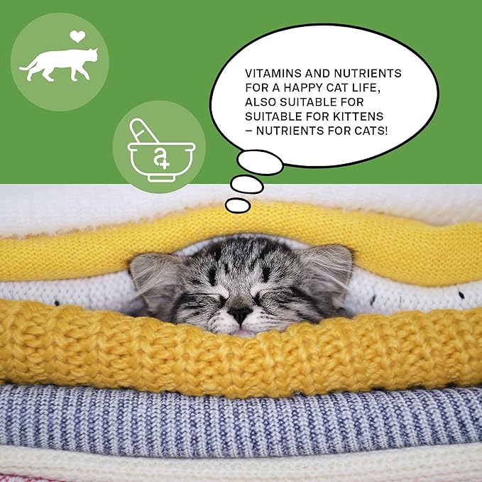 animaux – nutrients for Cats, All-Natural Cat Vitamins, Cat Essentials to Strengthen The Immune System & Natural Cell Protection, Healthy Skin & Shiny Coat, 120 Chewable Tablets, 120 Days Supply-PawvioPets