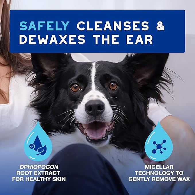 DOUXO® Skin & Coat SPA - Ultra-Safe Dewaxing Ear Cleaner for Dogs and Cats, 4.1 fl oz, Safely Cleans and Dewaxes The Ear, Skin-Friendly Formula-PawvioPets
