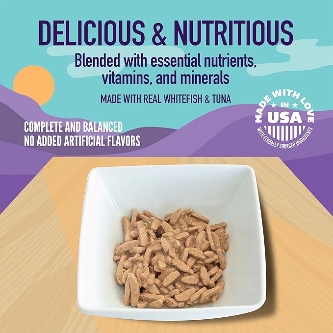 A Strong Heart Canned Wet Cat Food, Shreds with Ocean Whitefish & Tuna - 5.5 oz Cans (Pack of 24), Made in The USA with Real Ocean Whitefish & Tuna-PawvioPets