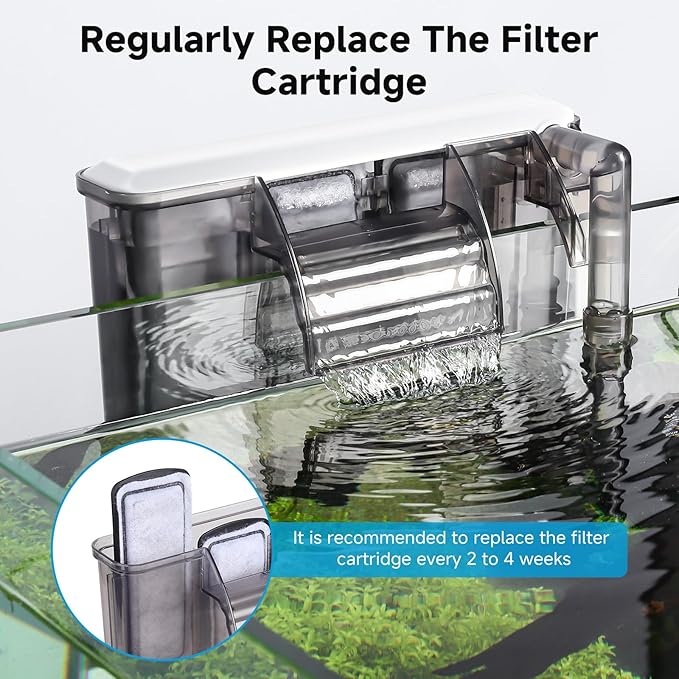 AQQA 8 Packs Aquarium Filter Cartridges with Activated Carbon - Remplacement Fish Tank Filters Cotton-PawvioPets