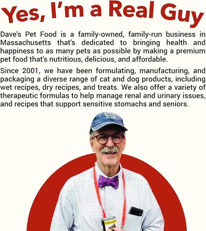 Dave's Pet Food Grain Free Wet Canned Cat Food Pate(Chicken), Made in USA Naturally Healthy, Wheat & Gluten-Free, 12.5 oz Cans (12 Pack)-PawvioPets