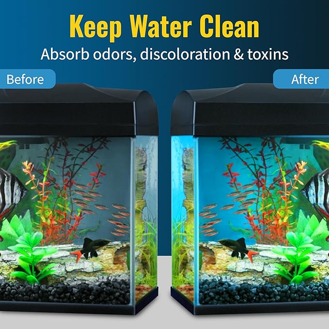 Aquarium Carbon Pad - Cut to Fit Carbon Infused Filter Pad Media for Clean & Clear Fish Tank and Ponds (Carbon filter, 10.5" x 36")-PawvioPets