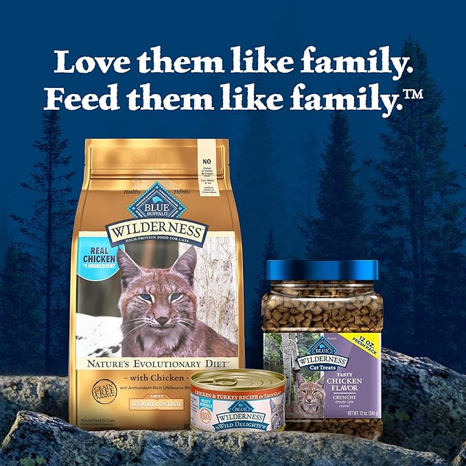 Blue Buffalo Wilderness High-Protein, Grain-Free Natural Dry Food for Adult Cats, Weight Control, Chicken, 11-lb Bag-PawvioPets