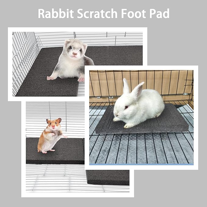 BNOSDM Rabbit Grinding Claw Pads Bunny Scratch Foot Pads Natural Hamster Lava Stone for Teeth Grinding Black Guinea Pig Scratching Board Chew Toy for Ferret Chinchilla Mouse-PawvioPets
