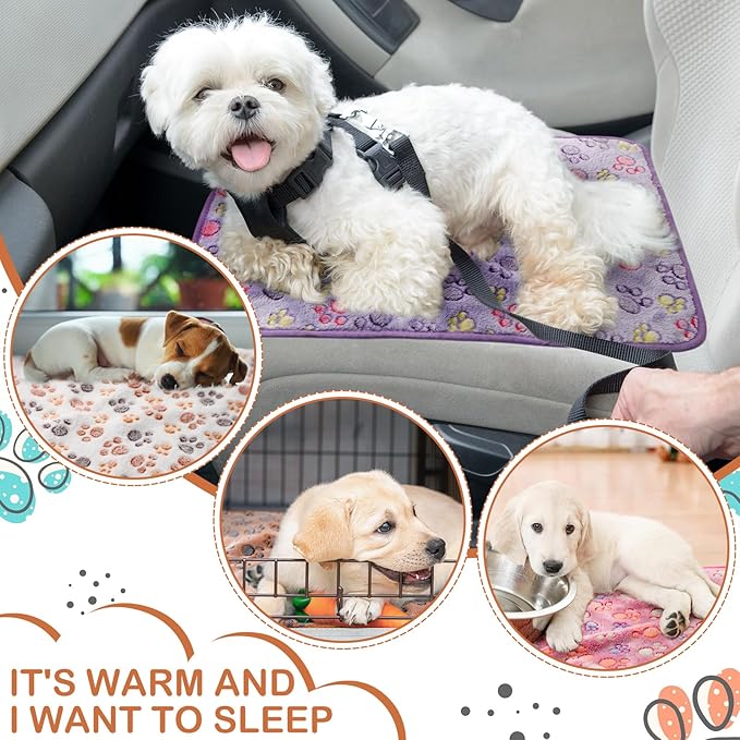 4 Pcs Waterproof Guinea Pig Blankets Washable Small Animal Fleece Bedding Absorbent Guinea Pig Cage Liners Reusable Pet Pee Pad Sleep Mat Pad Cover for Hamster Ferret (Paw Print, 28 x 56 Inch)-PawvioPets