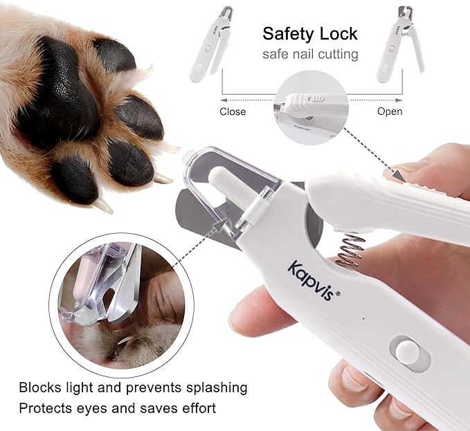 2-in-1 Dog Nail Trimmers & Dog Nail Grinder with LED Lights,Cat Nail Clipper with Guard,cat Nail Trimmer for Large Medium Small Dogs Cats Claw Trimmer Quick Sensor and Safety Guard-PawvioPets