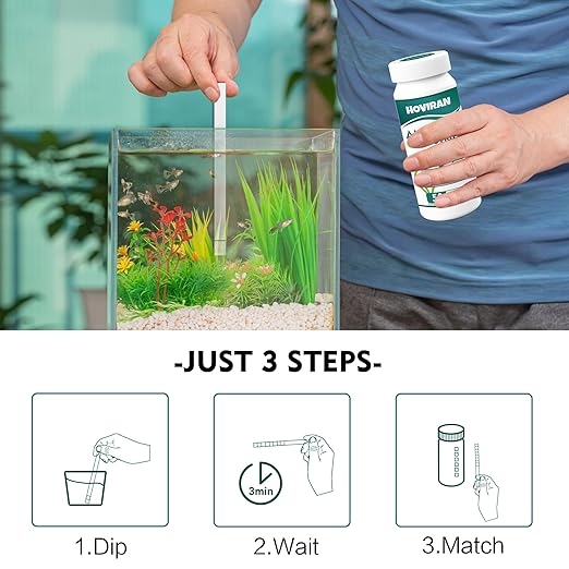 Ammonia Test Strips for Fish Tank, Ammonia Aquarium Test Strips for Saltwater & Freshwater Aquariums & Ponds, 50 Count Aquarium Water Test Kit-PawvioPets
