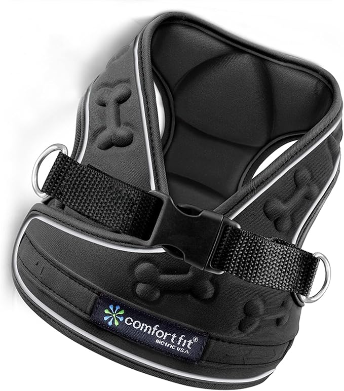 Comfort Fit Step-in Dog Harness for Small Medium Dogs – XS Black – No Pull, Soft Padded, Reflective Vest – Escape Proof Adjustable Puppy Harness for Walking, Training, Service & Everyday Use-PawvioPets