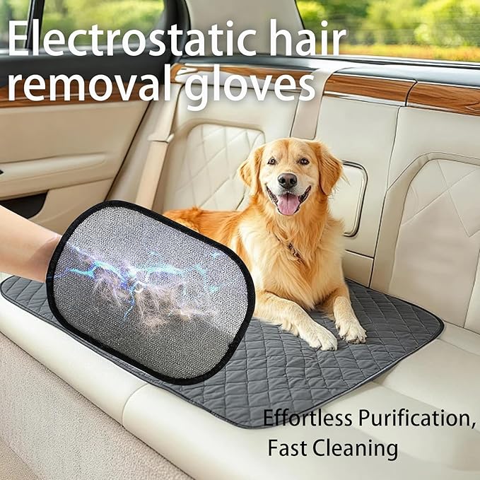 3pcs Reusable Electrostatic Pet Hair Remover Glove - Cat & Dog Grooming Gloves for Deshedding, Washable Hair Removal Tool for Furniture, Carpet, Clothes-PawvioPets