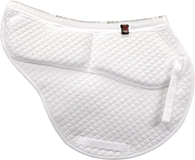 ECP Equine Comfort Products All-Purpose Contoured Correction Saddle Pad with Adjustable Memory Foam Inserts for Custom Support, Non-Slip, Shock Absorbing, 22” Spine, 19.5” Drop-PawvioPets