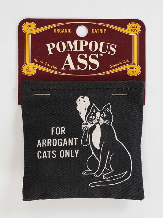 Blue Q Catnip Cat Toy, Pompous. Premium Organic Catnip Grown in The USA, 100% Cotton Pouches, Kitty Graphics Sure to Delight Every Cat-Keeper.-PawvioPets