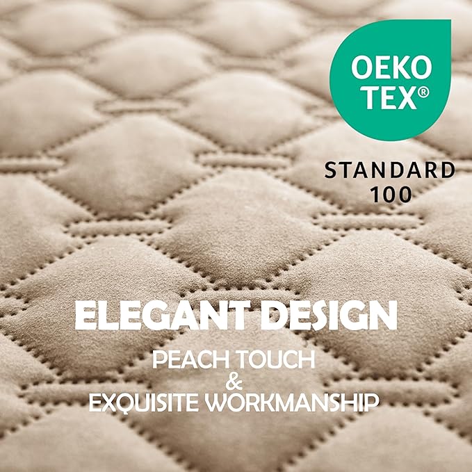 gogobunny 100% Double-Sided Waterproof Dog Bed Cover Pet Blanket Sofa Couch Furniture Protector for Puppy Large Dog Cat, Reversible (82x102 Inch (Pack of 1), Dark Beige/Light Beige)-PawvioPets