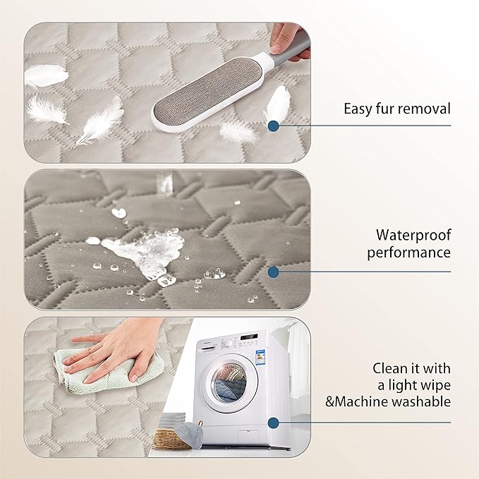 gogobunny 100% Double Sided Waterproof Dog Blanket Soft Pet Bed Cover Reversible Protect Furniture Couch Sofa Car for Puppy Cat Kids (Dark Stone/Light Stone, 30x80 Inch (Pack of 1))-PawvioPets