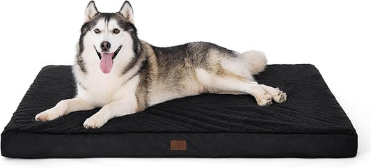 Bedsure XXL Dog Bed for Large Dogs - Orthopedic Flat Giant Pet Beds with Removable Washable Cover, Jumbo Egg Crate Foam Mat, Suitable for Pet Up to 150 lbs-PawvioPets