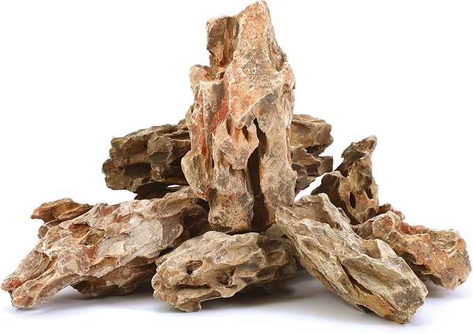 2-4 Inches Natural Dragon Stone 10 PCS Aquarium Rocks for Aquascaping, Aquarium Landscaping, Terrariums, Fish Tank Decoration, Vivariums, Paludarium, Reptile and Amphibian Enclosures-PawvioPets