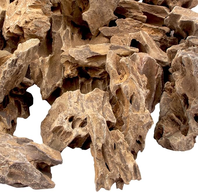 18.1 Pounds Natural Dragon Stones for Aquascaping Terrariums,Aquarium Dragon Ohko Rock (2.1 to 7.2 inch)-PawvioPets