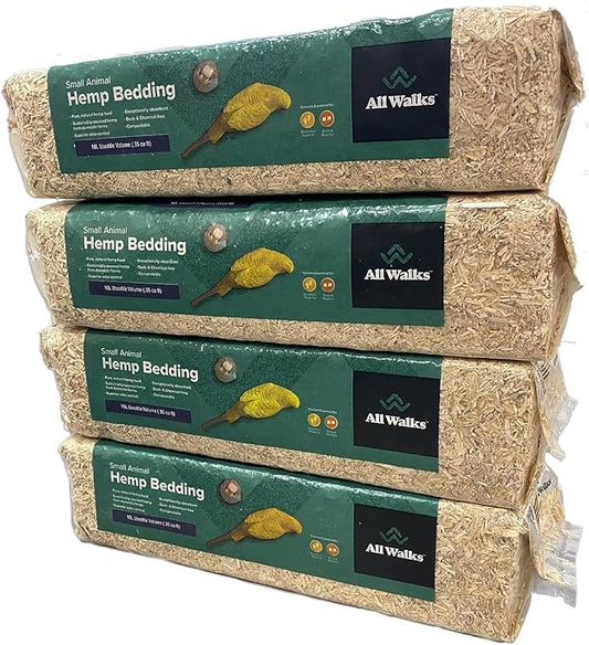 All Walks 40 Liter Hemp Bedding for Chicken Coops, Guinea Pigs, Hamsters, Rabbits, and Other Small Animals - 100% Natural, Superior Odor Control, Sustainably Sourced Pet Bedding - Made in America-PawvioPets