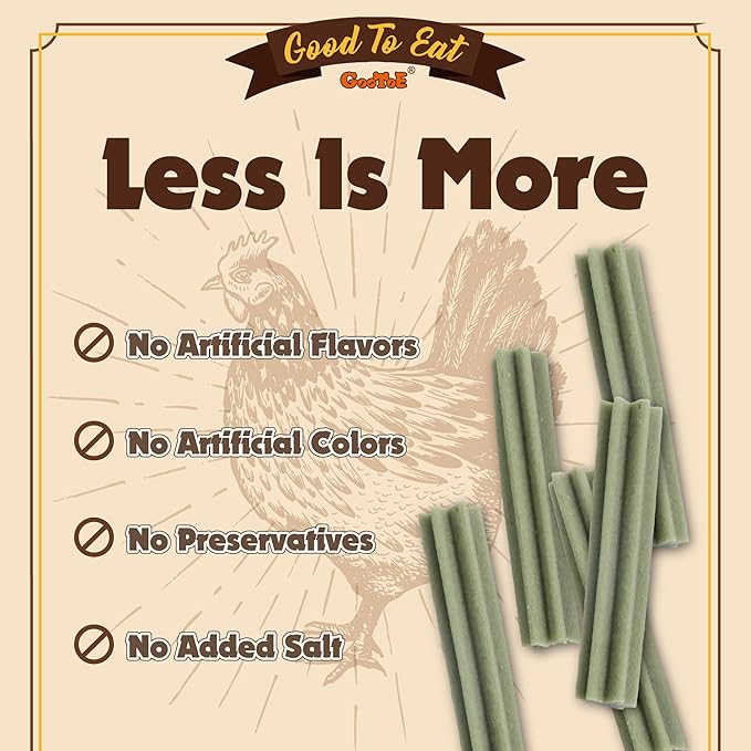 Gootoe Soft Chicken Dental Chews with Chlorophyll 1.5 lb, All Natural, Grain-Free, High-Protein, Healthy & Easily Digestible, Soft Texture, Resealable-PawvioPets