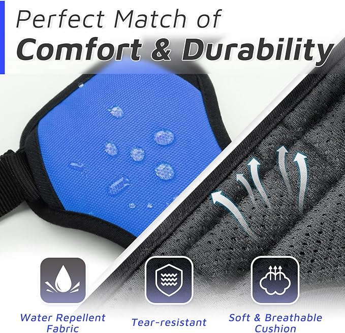 Eagloo Dog Harness Medium Sized Dog, No Pull Service Vest with Reflective Strips and Control Handle, Adjustable and Comfortable for Easy Walking, No Choke Pet Harness with 2 Metal Rings, Blue, M-PawvioPets