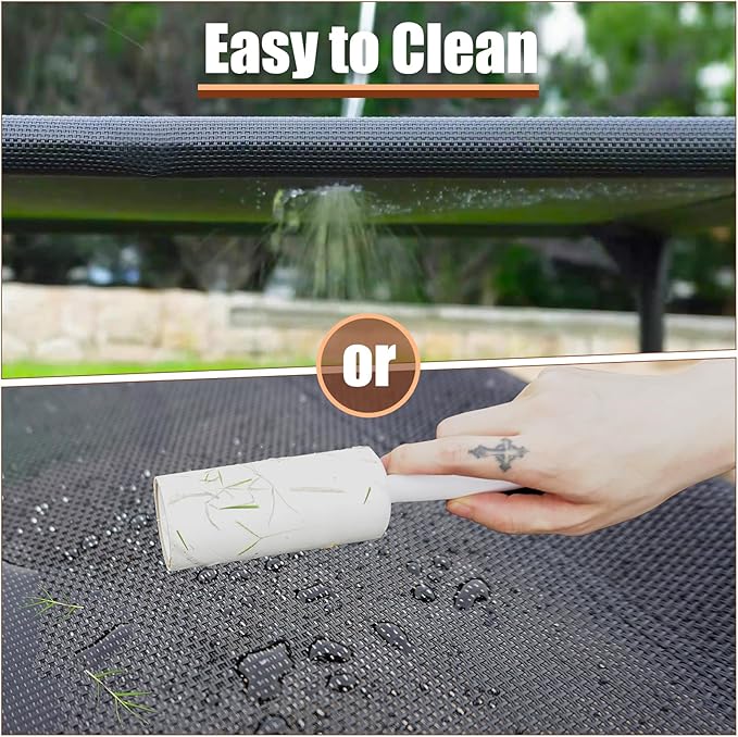 Elevated Dog Bed for Small Dogs, Raised Dog Cot Beds Fits Up to 150 LBs, Heavy Duty Pet Cots with Durable Supportive Teslin Recyclable Washable Mesh, Indoor & Outdoor Dog Bed, Green-PawvioPets