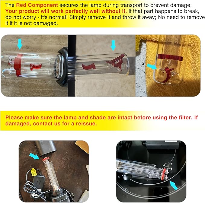 Aquarium U-V Filter for 40-75 Gal, 211 GPH Swirl Turbo Design Submersible Internal Turtle Fish Tank Filter w/Timer, Quiet Power Pump Air Supply Green Clean Machine Saltwater Freshwater Green Killing-PawvioPets